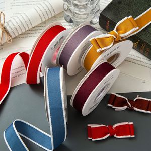 Korean Style 100% Polyester Chenille 2.5cm Plaid Frayed Edge Eco-friendly Ribbon for Flower Gift Wrapping DIY Handmade <b>Bow</b> - Product Image 3