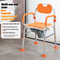 Rutsch fester Bad hocker mit doppeltem Verwendung zweck Commode Elderly Assist Badezimmer Tragbarer Dusch stuhl mit Griffen für alte