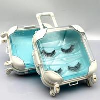 Mini valise de luxe, boîte d'emballage pour cils, mini valise en plastique vide, étui à cils avec logo personnalisé, boîtes à cils