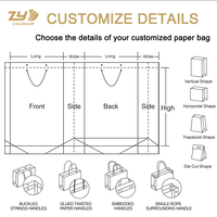 Bolsa de papel con logotipo impreso personalizado, ropa de lujo, bolsas de papel para compras, bolsa de regalo reciclable Boutique con cuerda de cinta