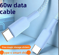 Cable de Datos Trenzado de Cobre Puro de Gran Calidad, Doble Tipo-C, Carga Rápida PD 60W, Transferencia de Datos para iPhone