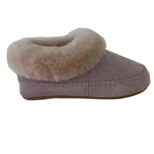 Factory supplier high quality good density cow split leather sheepskin indoor shoes