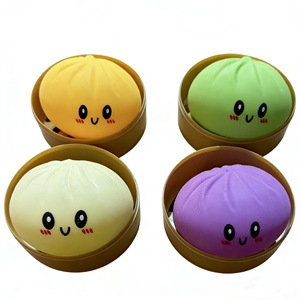 Hot Selling Cute Steamed Bun Stress Relieving Toy Glitter Dumpling Soft <b>Squishy</b> Texture Slow Rebound Ideal for Fidget Play - Product Image 5