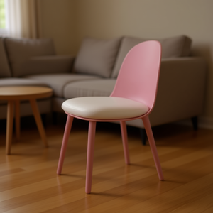 โฮเมียร่าเก้าอี้พลาสติกสีชมพูอ่อน เก้าอี้ห้องนั่งเล่นไม่มีที่วางแขน ดีไซน์เรียบง่าย เฟอร์นิเจอร์บ้าน พนักพิงแข็งแรง - Product Image 2