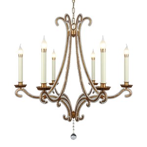 Custom Factory Iron Vintage Glass Bead Decorative Luxury Wedding Candle Pendant Lamps Ceiling <b>Lights</b> Indoor <b>Chandelier</b> - Product Image 5