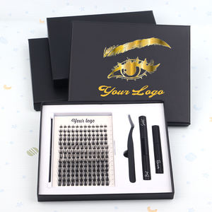 Ensemble de <span class=keywords><strong>cils</strong></span> en grappes avec logo personnalisé, marque privée, kit d'extensions de <span class=keywords><strong>cils</strong></span> DIY, <span class=keywords><strong>cils</strong></span> en grappes pré-coupés en D, <span class=keywords><strong>cils</strong></span> en grappes DIY - Product Image 2