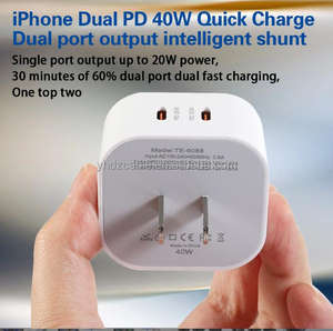 Высококачественное дорожное зарядное устройство Multi PD Type C адаптер питания двойная зарядная коробка штекер кирпичный куб Usb C блок зарядного устройства - Product Image 3