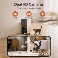 Distributeur automatique de nourriture pour chats et chiens luxueux avec application WiFi, caméra, laser interactif, repas programmés, rechargeable
