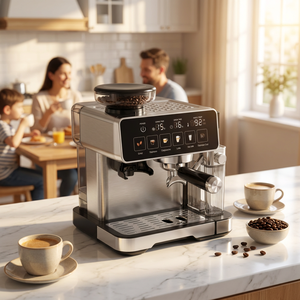 Cafetera semiautomática PANCERKA con espumador de leche automático, preparación con un solo toque y espuma cremosa para uso en el hogar, la oficina o fiestas. - Product Image 5