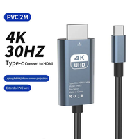 Câble vidéo HDTV 4K 60Hz en nylon TUTI de 2 m, Type C vers HDTV pour téléviseur – Vente en gros