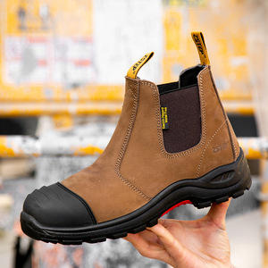 YINGSHOU stivale di sicurezza Chelsea vera pelle stivali di sicurezza industriale Anti-foratura scarpe di sicurezza per gli uomini - Product Image 6