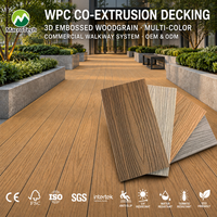 Planches de terrasse en WPC à profil M pour aménagement paysager commercial, revêtement composite à relief profond pour allées de jardin extérieures