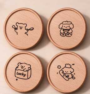 Cute Cartoon <b>Dog</b> Wooden Coaster Creative Mat <b>Heat</b> Insulation <b>Pad</b> <b>for</b> Tea Coffee Cup Tabletop Decor - Product Image 1