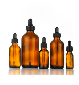 Confezione di olio essenziale per capelli 120ml da 60ml da 4 once flacone contagocce tondo ambra Boston in vetro con tappo a pipetta di colore bianco - Product Image 3