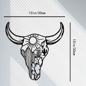Décoration <span class=keywords><strong>murale</strong></span> en métal Tête de taureau, Décoration <span class=keywords><strong>murale</strong></span> Western, Décoration de salle de bain Western, Décoration du Sud-Ouest, Sculpture <span class=keywords><strong>murale</strong></span> du désert - Product Image 4