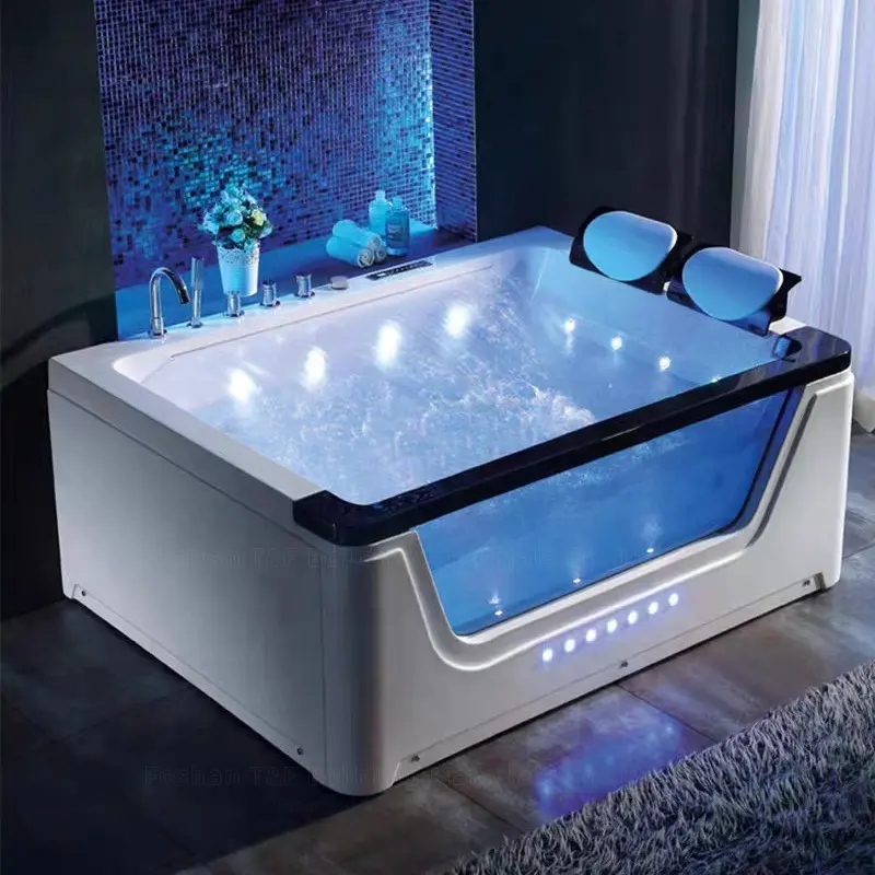 2 Người Sang Trọng Hot Spa Bồn Tắm Whirlpool Acrylic Đơn Lập Thác Massage Bồn Tắm Với Máy Bay Phản Lực