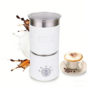 Mousseur à lait automatique portable blanc de qualité alimentaire 4-en-1, mini mousseur à lait électrique noir avec réglage de mousse chaude et froide - Product Image 5