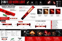Tragbare Wiederaufladbare LED-Arbeitsleuchte Kabellos mit Magneten, Geteilte Struktur, Clips, Kaltweißes Licht für Werkstatt, Straße, Autoreparatur