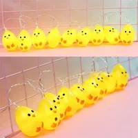 Lumière LED rechargeable à piles en cuivre pour intérieur IP44, 10 LED, design poulet de Pâques, décoration de festival
