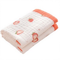 Serviette en gaze de coton tissée carrée, hypoallergénique, antimicrobienne, séchage rapide, imprimé animal, 105x105cm, pour nouveau-né, lavage du visage et bavoirs.