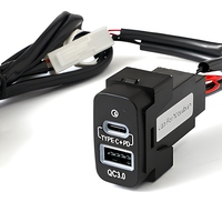 Chargeur de voiture double charge rapide PD QC3.0 pour Mitsubishi Pajero Lancer ASX Outlander, prise d'origine, installation sans perçage