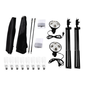 スタジオライトキット2個入りライトスタンド2個ストローブフラッシュディフューザーボックス<span class=keywords><strong>4</strong></span>ソケットランプホルダー8個入り - Product Image 2