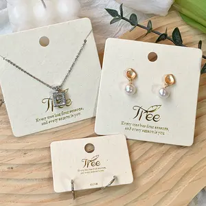 Customized Luxury Jewelry Display Paper Card Necklace Earring Holder Punch Packaging Display Paper Cards