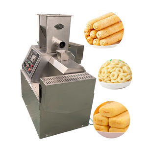 Chaîne de production de petites bouffées de maïs bouffées machine à double extrudeuse d'amidon de riz snacks équipement pour granulés de nourriture - Product Image 1