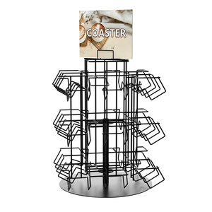 Countertop Coaster hiển thị xoay giáng sinh Coaster đứng kim loại <span class=keywords><strong>4</strong></span> mặt xe Coaster giá - Product Image 2