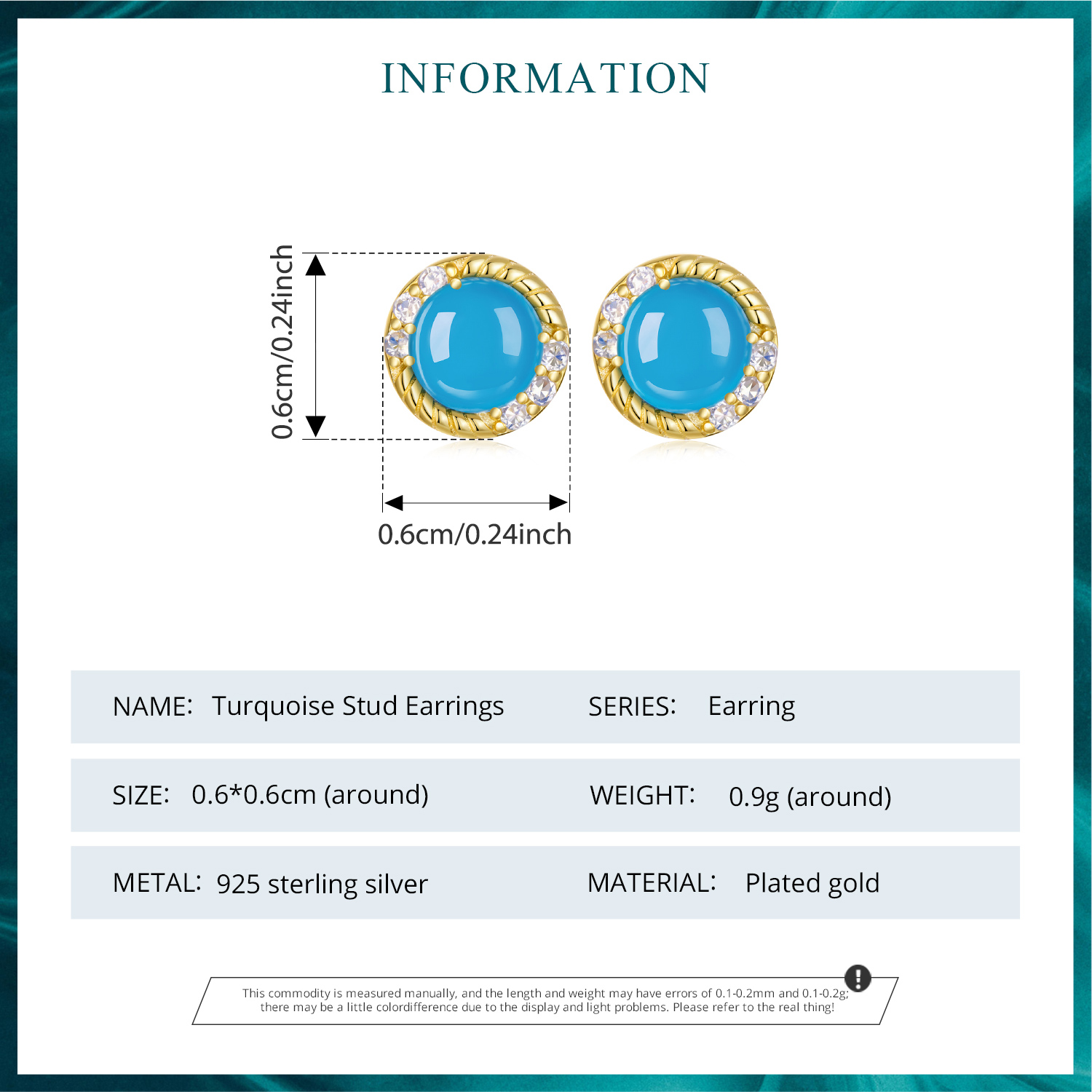 round jewwlry silver 925 blue stone svarovski