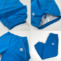 Ensemble de survêtement pour homme en nylon et polyester avec logo imprimé personnalisé, style streetwear, surdimensionné, bandes réfléchissantes, coupe-vent pour la course à pied