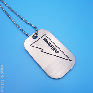 Zinc Alloy <b>Dog</b> <b>Tag</b> With Beaded Chain <b>Custom</b> Metal Logo For Clothing Accessories - Product Image 3