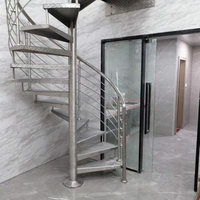 Escalier en colimaçon moderne en acier inoxydable personnalisé pour intérieur, escalier métallique de haute qualité pour salon, prix raisonnable BOSI