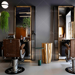 Accesorios de decoración para salón de belleza, muebles de salón de belleza de diseño <span class=keywords><strong>Original</strong></span>, estante de tienda de productos de belleza, espejo, barbería - Product Image 2