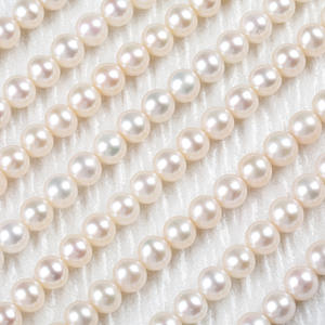 สร้อยคอมุกน้ำจืดแท้ ขนาด 5-6 มม. คุณภาพดี แสงเงางาม ไร้ตำหนิ งานแฮนด์เมด สำหรับงาน DIY ขายส่ง - Product Image 2