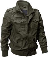 Blouson aviateur d'hiver décontracté pour hommes Veste en toile avec fermeture à glissière pour Noël Vente en gros