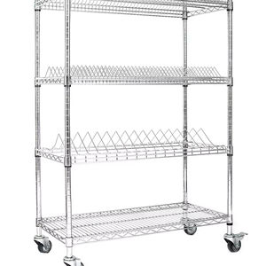 Kohlenstoffstahl <span class=keywords><strong>ESD</strong></span> SMT Rollenwagen PCB-Lagerregal Verchromtes Drahtgestell - Product Image 1