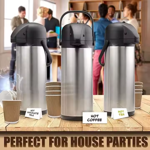Distributeur d'eau et de café thermique à double paroi en acier inoxydable avec pompe, 1,6 L, 1,9 L, 3 L, 4 L - Product Image 6