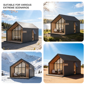 カスタマイズ可能な卸売高耐食性温かい休暇用キャビン、グランピング屋外用タイニーハウス - Product Image 5