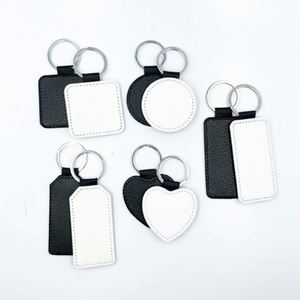 <b>Custom</b> Shape Festival Promotion Gifts Keyring Wholesale Sublimation White Blank Pu Leather Hanging Ornament Decoration <b>Keychain</b> - Product Image 4