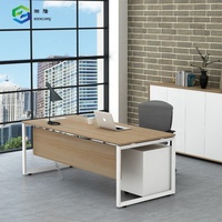 Elegante Mesa de Ordenador Estación de Trabajo Individual de Oficina Escritorio Pequeño de Metal para Oficina