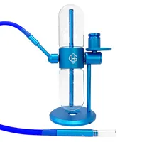 Shisha Hookah bleu, nouveau appareil de cuisson à gravité rotatif à 360 °, ensemble de chicha en verre, le plus populaire de qualité