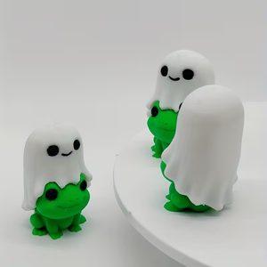 Statues de grenouilles imprimées en 3D - Grenouilles et fantômes mignons et fantastiques, idéales pour les étagères, les décorations de bureau, les jouets tendance. - Product Image 5