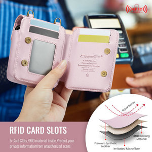 CaseMe lujo magnético PU cuero a prueba de golpes impermeable diseño de negocios bandolera funda para Z Flip 6 y MOTO Flip Lanyard - Product Image 6