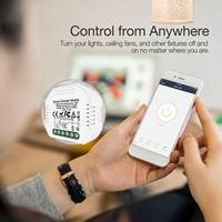Module d'interrupteur intelligent Wi-Fi pour variateur d'intensité lumineuse LED, 1 gang, 2 voies, commande à distance par application Smart Life/Tuya