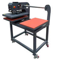 Nouvelle presse à chaud semi-automatique pneumatique à double station à glissière ascendante P mise à jour 16x24 1800W/3200W pour T-shirt