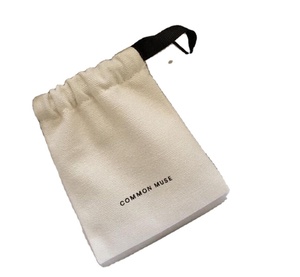 Vente en gros de sacs en coton biologique à cordon personnalisés avec logo imprimé, pochette pour bijoux - Product Image 1