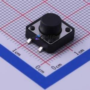 TS-1103S-B-G Tactile Switch SMD-4P,12x12mm Switch Single Pole Single Throw Round Button 1.6N Vertical Mount - Product Image 1