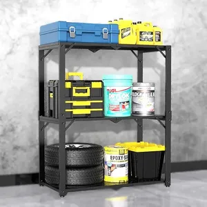 Scaffale da <span class=keywords><strong>Cucina</strong></span> di Alta Qualità Direttamente dalla Fabbrica, Espositore <span class=keywords><strong>a</strong></span> Pavimento <span class=keywords><strong>con</strong></span> Pannello Forato, Scaffale di Stoccaggio <span class=keywords><strong>a</strong></span> Tre Ripiani in Metallo Nero <span class=keywords><strong>con</strong></span> Divisori - Product Image 6