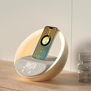 OEM/ODM <span class=keywords><strong>Réveil</strong></span> <span class=keywords><strong>lumineux</strong></span> au lever du soleil Chargement sans fil Haut-parleur portable 10W Haut-parleur multifonctionnel <span class=keywords><strong>avec</strong></span> fonction Snooze - Product Image 1